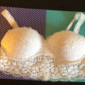 Victoria’s Secret PINK white lace push up bralette